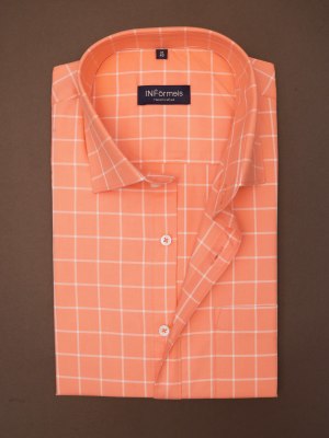 Orange Zest Checks Shirt