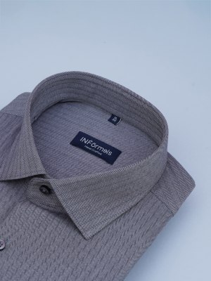 Pewter Pinnacle Grey Herringbone Shirt