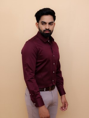 Sangria Maroon Satin Shirt 