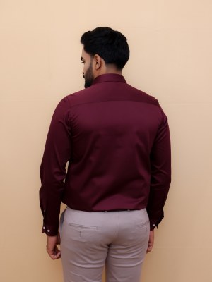 Sangria Maroon Satin Shirt 