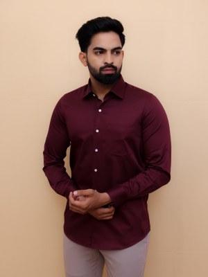 Sangria Maroon Satin Shirt 