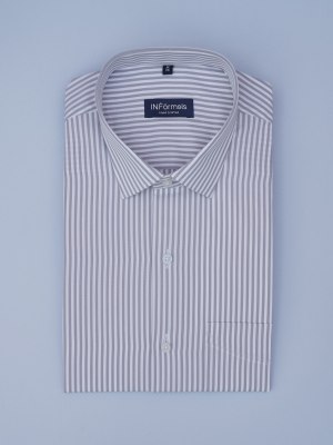 Silverstreak Silver Grey White Stripe Shirt