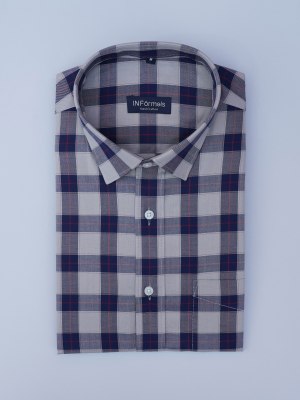 Silvery Blue Cadence Grey Blue Checks Shirt