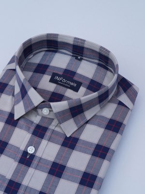 Silvery Blue Cadence Grey Blue Checks Shirt