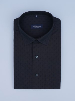 Smoky Vortex Charcoal Grey Dobby Shirt