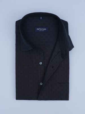 Smoky Vortex Charcoal Grey Dobby Shirt