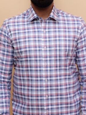 Soft Grid Elegance Checks Shirt