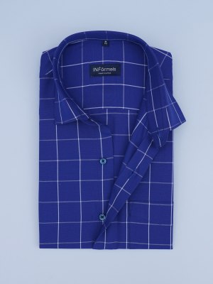 Sovereign Royal Blue and White Checks Shirt