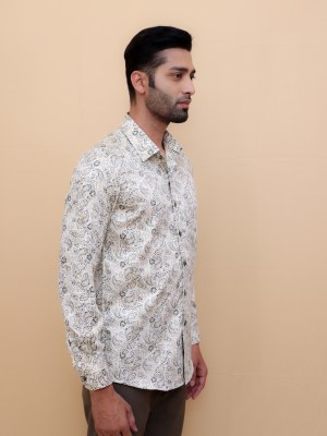 Vintage Olive Paisley Printed Shirt