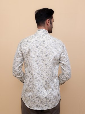 Vintage Olive Paisley Printed Shirt