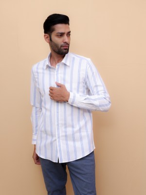 White Skyline Stripe Oxford Shirt