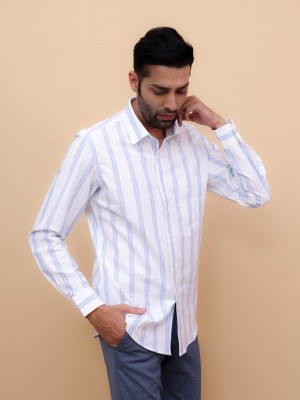 White Skyline Stripe Oxford Shirt