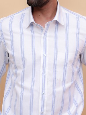 White Skyline Stripe Oxford Shirt